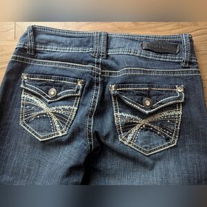 Y2K Bejeweled Dark Blue Jeans